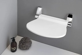 Sapho, SOUND Fürdőszoba ülőke 38x35,5 cm, összecsukható, fehér / króm