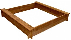 négyszög alakú fa homokozó