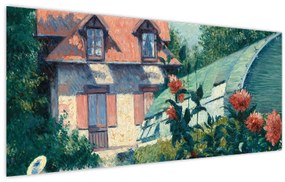 Kép - Gustave Caillebotte, Dahlias, Garden at Petit Gennevilliers, reprodukciók (120x50 cm)