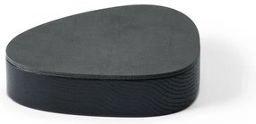 Fekete-antracitszürke fedeles-dekoratív fa-öko bőr tárolódoboz 14x12,5x3,5 cm Curve Nupo – LIND DNA
