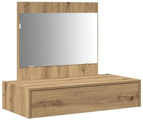 Fali Sminkasztal Kézműves Tölgyfa 83x40x70 cm