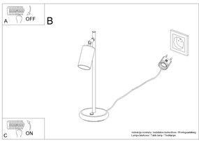 Sollux SL.1381 - Asztali lámpa WINX 1xGU10/10W/230V fekete/réz