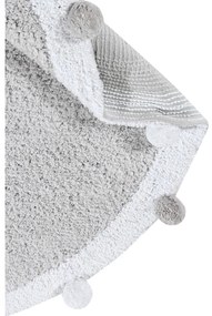 Világosszürke mosható kézi szövésű pamut gyerek szőnyeg ø120 cm Bubbly – Lorena Canals