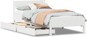 vidaXL fehér tömör fenyőfa ágy matrac nélkül 90 x 200 cm