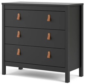 Fekete alacsony komód 82x80 cm Madrid – Tvilum