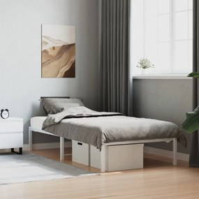 fehér fém ágykeret 90x200 cm