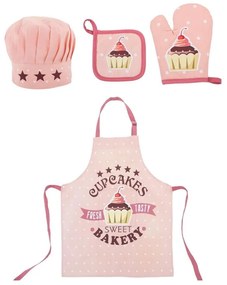 Pamut gyerek konyhai szett 4 db-os Cupcakes - Tiseco Home Studio