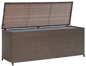 vidaXL barna polyrattan kerti tárolóláda 120 x 50 x 60 cm