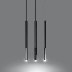 Sollux SL.0886 - Csillár zsinóron MOSAIC 3xG9/12W/230V fekete/króm