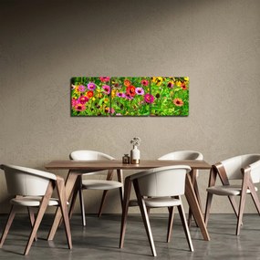 Réti virágok képe (órával) (90x30 cm)