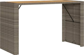 vidaXL szürke polyrattan kerti bárasztal akácfa lappal 185x80x110 cm