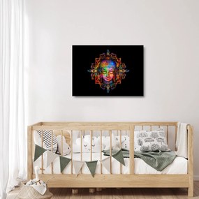 Kép - Buddha mellszobra neon színekben (üvegen) (70x50 cm)