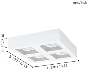 Eglo 96794 - LED Mennyezeti lámpa FERREROS 4xLED/6,3W/230V
