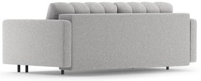 Világosszürke buklé kinyitható tárolóhelyes kanapé 222 cm Bali – Cosmopolitan Design