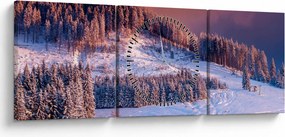 Egy kép egy téli tájról (órával) (90x30 cm)