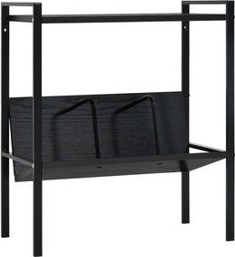 vidaXL 2-szintes fekete szerelt fa könyvespolc 52 x 28 x 59 cm