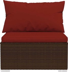 4 részes barna polyrattan kerti ülőgarnitúra párnákkal