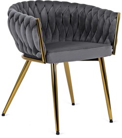 Elegáns Szürke Étkezőszék Arany Lábbal. CAPRI