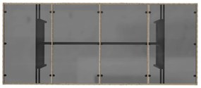 bézs polyrattan üveglapos kerti asztal 190 x 80 x 75 cm