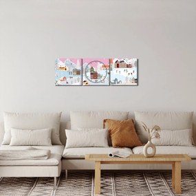 Kép - varázslatos tél (órával) (90x30 cm)