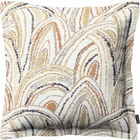 Párnahuzat 45x45 olíva-narancs ívek krémszínű alapon