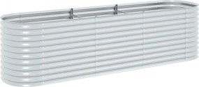 vidaXL ezüstszínű horganyzott acél kerti magaságyás 320 x 80 x 81 cm
