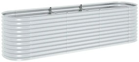 vidaXL ezüstszínű horganyzott acél kerti magaságyás 320 x 80 x 81 cm