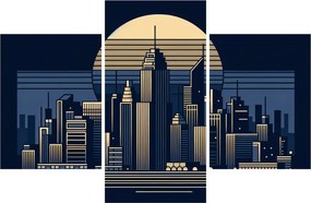 Kép – Geometrikus város (90x60 cm)