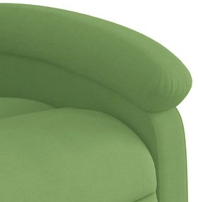 világoszöld bársony elektromos dönthető fotel