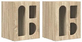 vidaXL Éjjeli asztal 2 pcs Sonoma tölgy 40 x 35 x 50 cm Faanyag