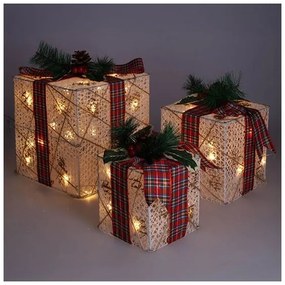 Solight 1V291 - 3 db-os LED karácsonyi ajándék szett 48xLED/3,6W/230V IP44 meleg fehér