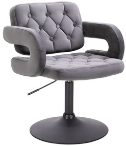 HR8403N Grafit modern velúr szék fekete lábbal