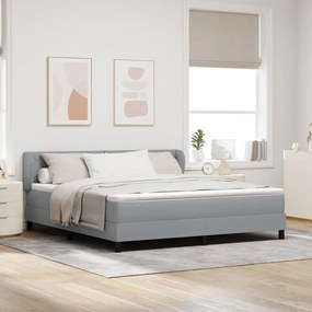 Boxspring Ágy Matrac Könnyű Szürke 180x200 cm Szövet