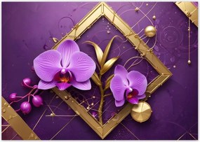 Poszterek A2 Szint Lila orchideák és arany