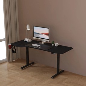 [pro.tec] Állítható magasságú íróasztal Virolahti 160 x 75 cm fekete