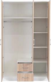 Miami gardróbszekrény 120x205 cm sonoma tölgy-fehér