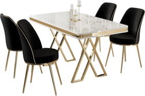 Vals étkezőgarnitúra, fehér-arany, 130 cm – TR240CHR2334