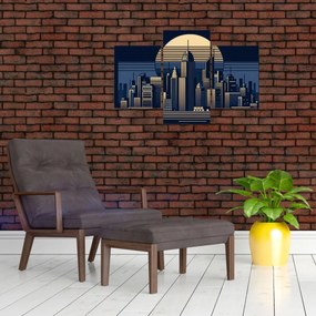 Kép – Geometrikus város (90x60 cm)