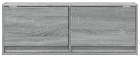 szürke sonoma színű fali TV-szekrény LED-ekkel 100 x 31 x 35 cm