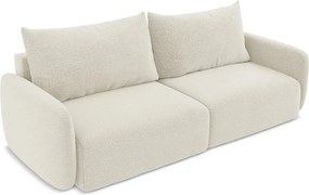 Krémszínű kinyitható-tárolóhelyes kanapé 238 cm Kalena – Makamii