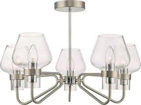 DAR LIGHTING KET5446 KETA Modern Csillár Átlátszó, Szatén Króm E14 IP20