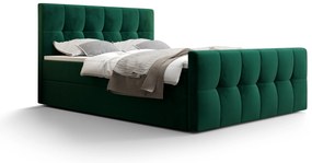 Franciaágy  Boxspring 180 cm Macheta Comfort (oliva) (matraccal és tárolóhellyel). 1056158