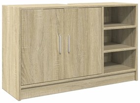 sonoma tölgy színű szerelt fa mosdószekrény 90 x 29 x 55 cm