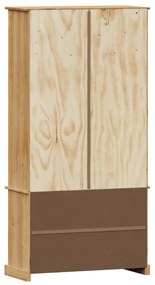 VIGO üvegvitrines tömör fenyőfa éjjeliszekrény 85x35x170 cm