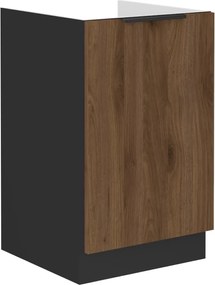 Mosogató szekrény, okapi dió/fekete, MENZO 50 ZL 1F BB