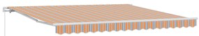 Kézi Behúzható Napellenző Többszínes Csíkkal 400x300 cm