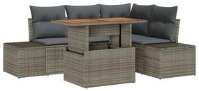 vidaXL Kerti Kanapé Szett párnával párnával 5 pcs Szürke és Barna