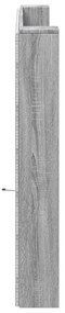 szürke sonoma színű áthidalószekrény LED-ekkel 200x16,5x103,5cm
