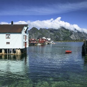 Poszter 20x20cm Halászfalu a vízparton, Assaf Frank