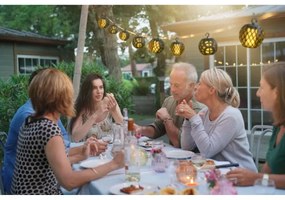 LED napelemes lánc 3,8m 8xLED/1,2V 600 mAh